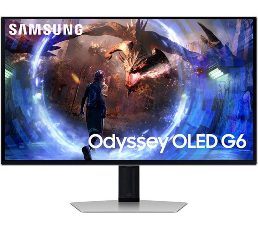 SAMSUNG Odyssey G6 LS27DG602SUXXU Quad HD 27" OLED Refurbished Gaming Monitor - Silver (Very Good Condition) image number 19 of 19