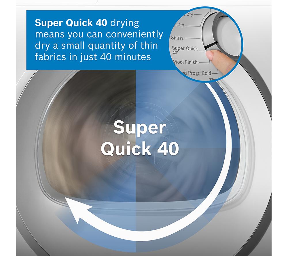 BOSCH Series 4 WTH85226GB 8 kg Heat Pump Tumble Dryer - White image number 7 of 16