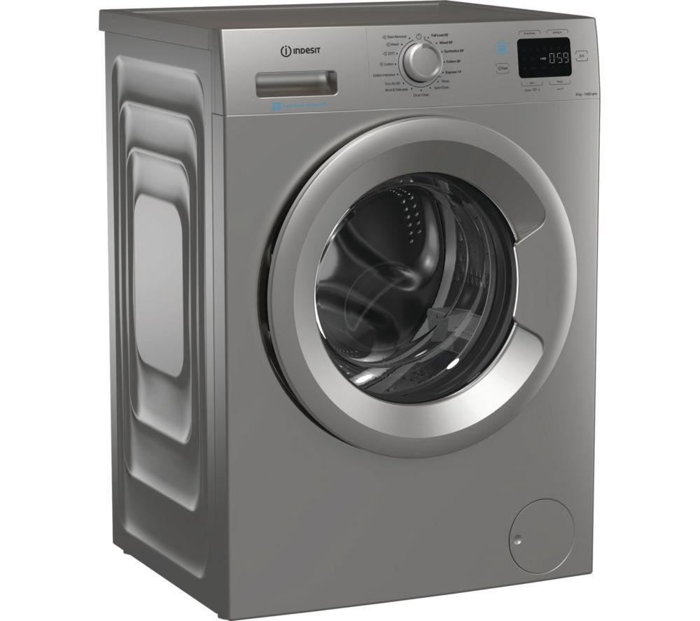 INDESIT Push&Go IP 946S PUSH&GO UK 9 kg 1400 Spin Washing Machine - Silver image number 3 of 6