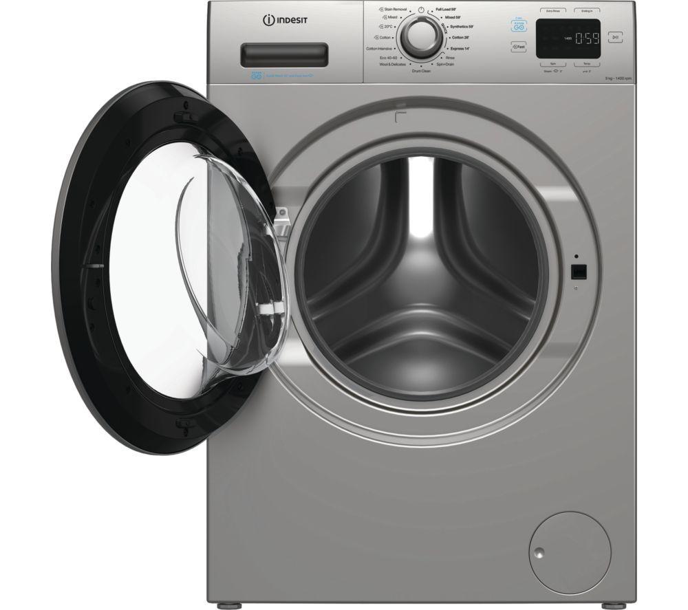 INDESIT Push&Go IP 946S PUSH&GO UK 9 kg 1400 Spin Washing Machine - Silver image number 4 of 6