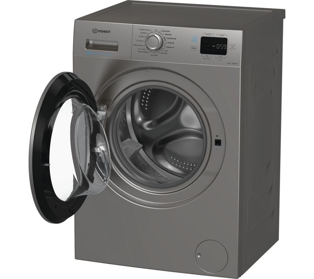 INDESIT Push&Go IP 946S PUSH&GO UK 9 kg 1400 Spin Washing Machine - Silver image number 5 of 6