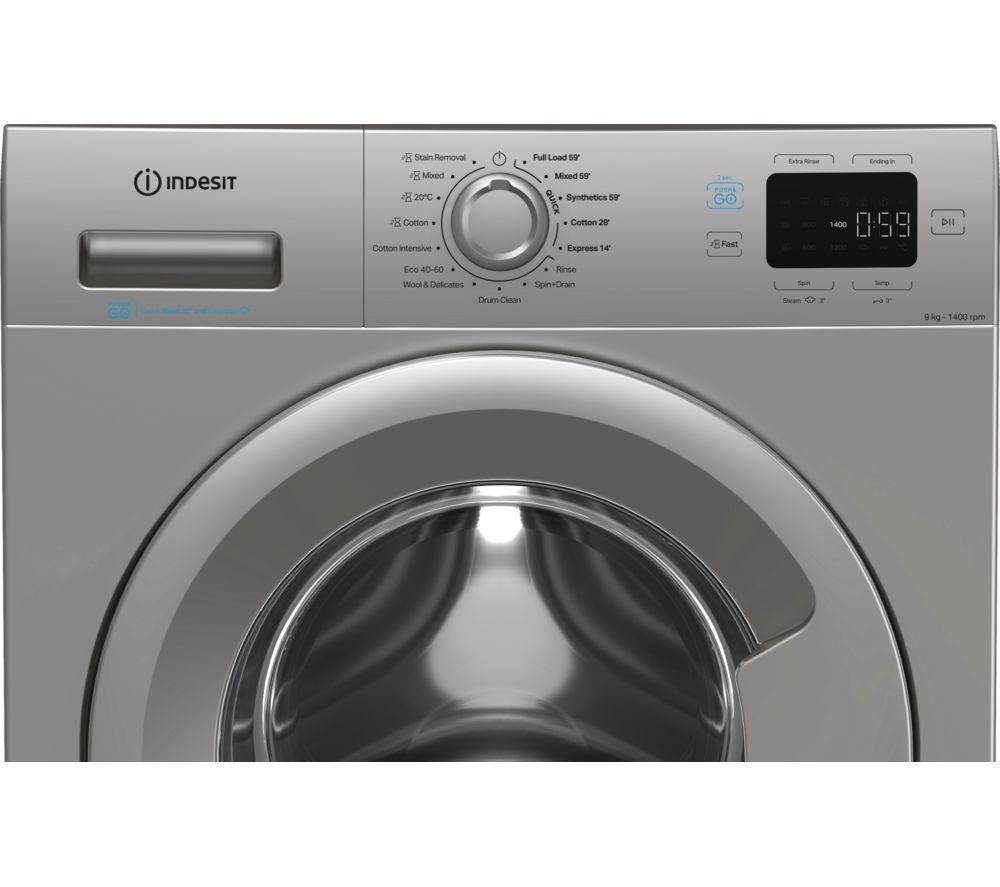 INDESIT Push&Go IP 946S PUSH&GO UK 9 kg 1400 Spin Washing Machine - Silver image number 6 of 6