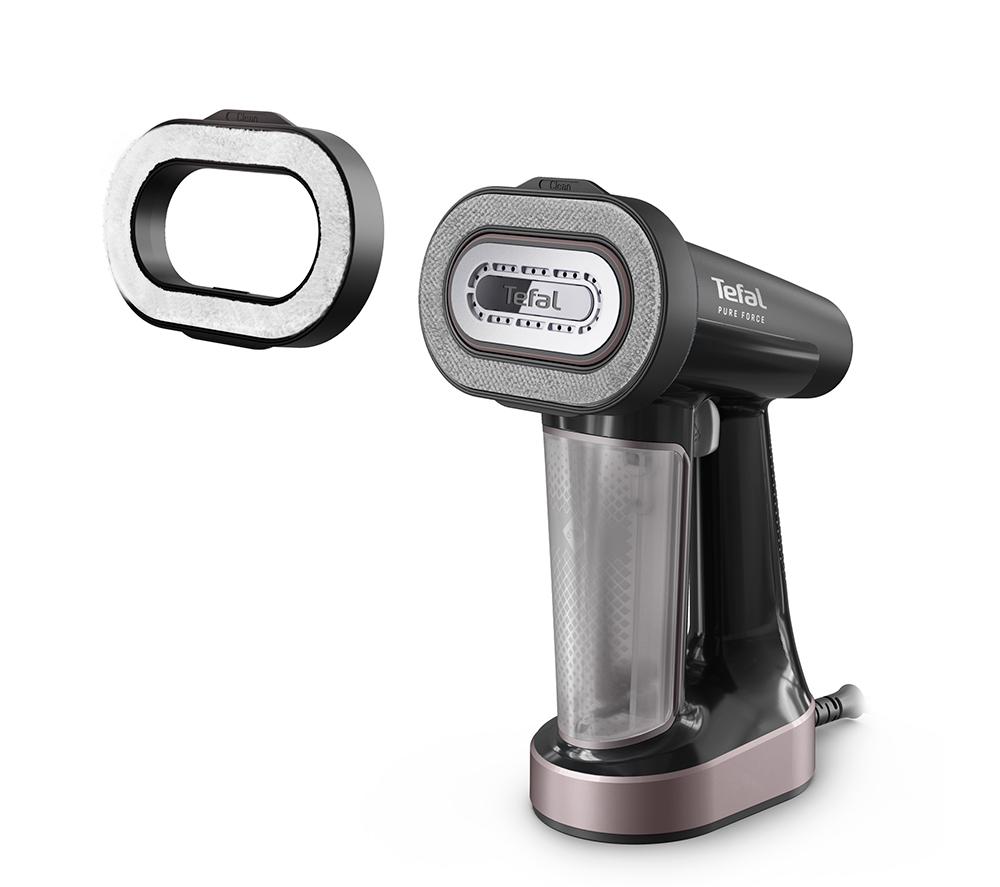 TEFAL Pure Force DT8765G0 Clothes Steamer - Cinnamon Pink Metal & Black Glamma