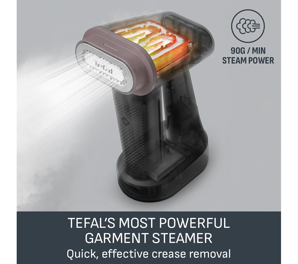 TEFAL Pure Force DT8765G0 Clothes Steamer - Cinnamon Pink Metal & Black Glamma image number 3 of 7