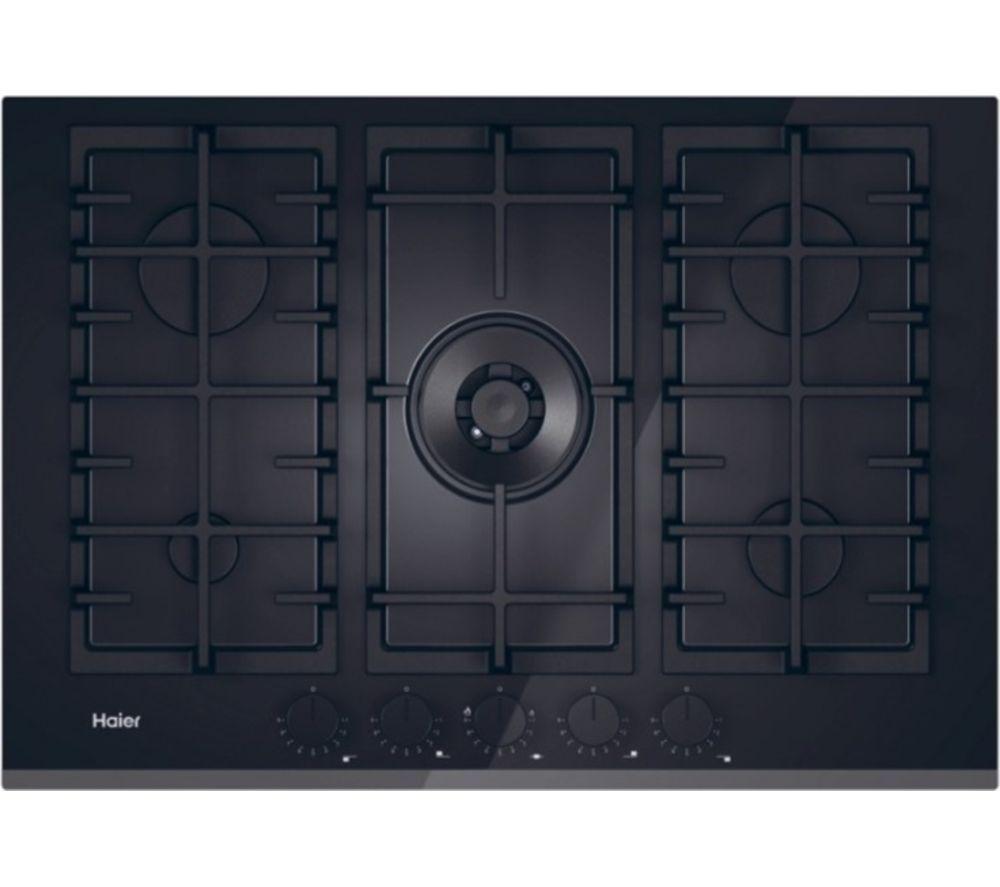 HAIER Series 4 HAVG75TBBP 75 cm Gas Hob – Black, Black