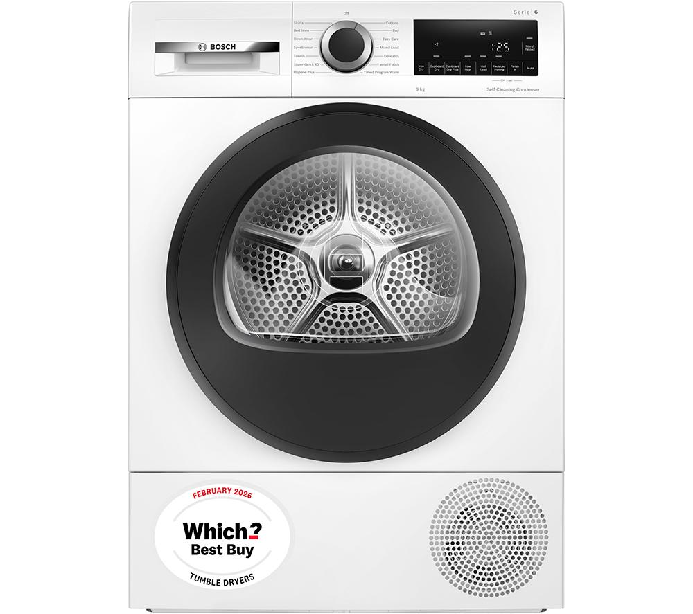BOSCH Series 6 WQG24502GB 9 kg Heat Pump Tumble Dryer - White