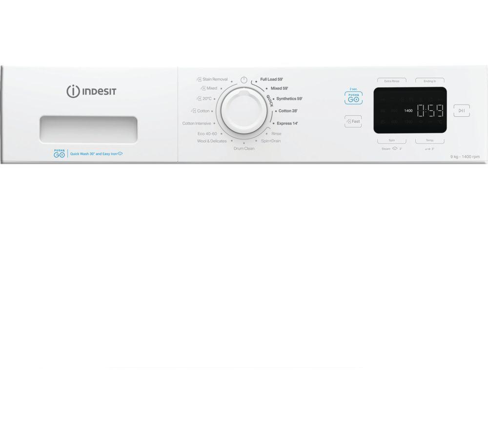INDESIT Push&Go IP 946 PUSH&GO UK 9 kg 1400 Spin Washing Machine - White image number 6 of 8
