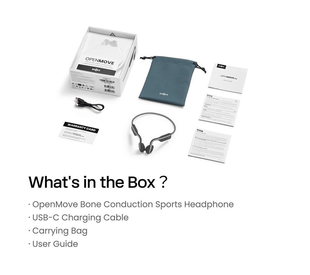 SHOKZ OpenMove Wireless Bluetooth Sports Headphones - Grey image number 12 of 12