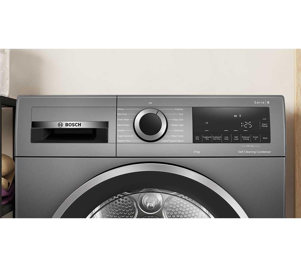 BOSCH Series 6 WQG245R2GB 9 kg Heat Pump Tumble Dryer - Graphite image number 15 of 19