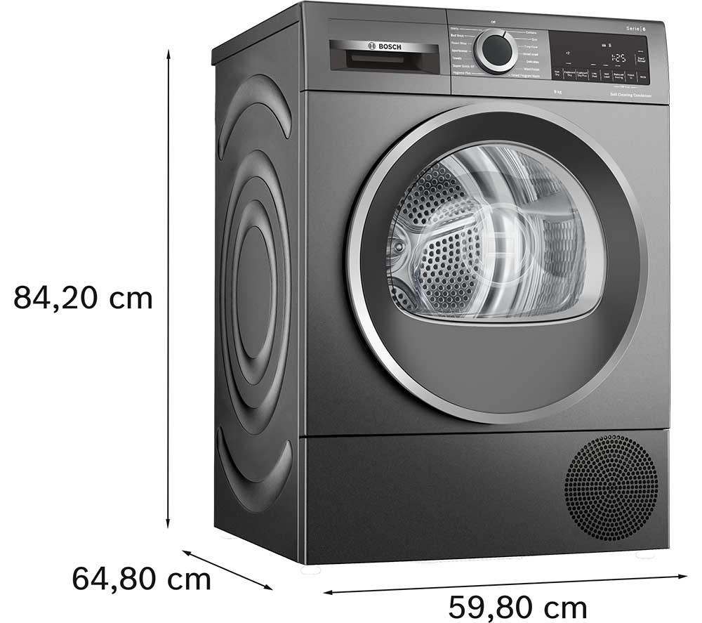 BOSCH Series 6 WQG245R2GB 9 kg Heat Pump Tumble Dryer - Graphite image number 17 of 19