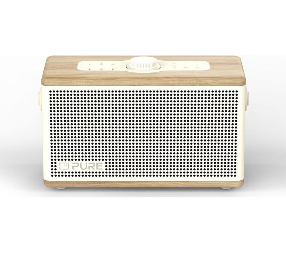 PURE Classic Aura Portable Bluetooth Speaker - Cotton White & Oak image number 2 of 10