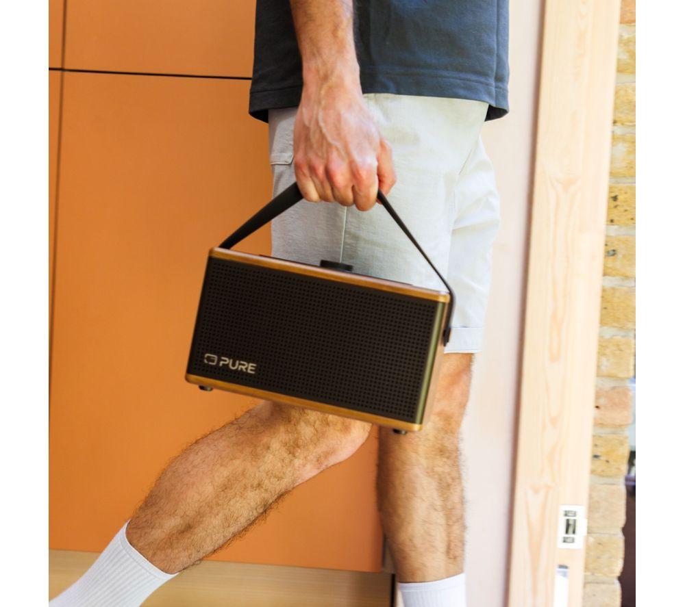 PURE Classic Aura Portable Bluetooth Speaker - Coffee Brown & Walnut image number 6 of 12