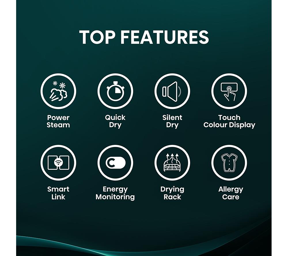 HISENSE 5i Series DH5I104BBAB WiFi-enabled 10 kg Heat Pump Tumble Dryer - Black image number 3 of 25