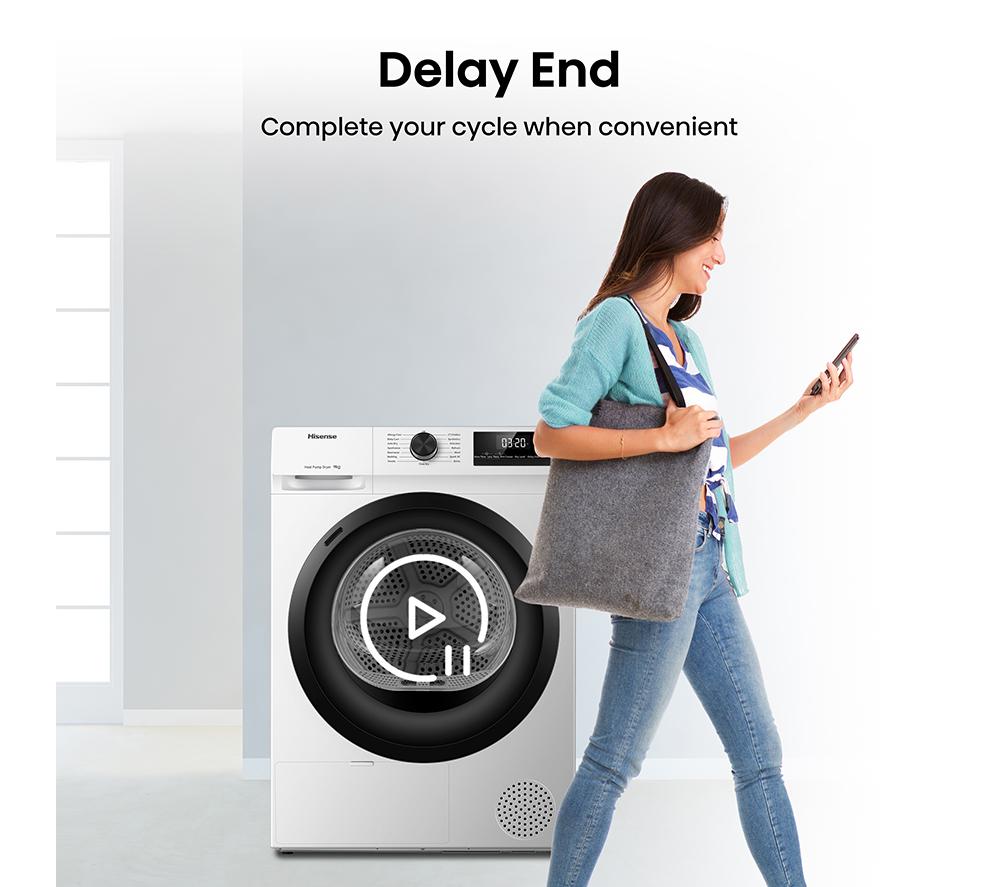 HISENSE 1Q Series DH1Q902BW2 9 kg Heat Pump Tumble Dryer - White image number 12 of 17