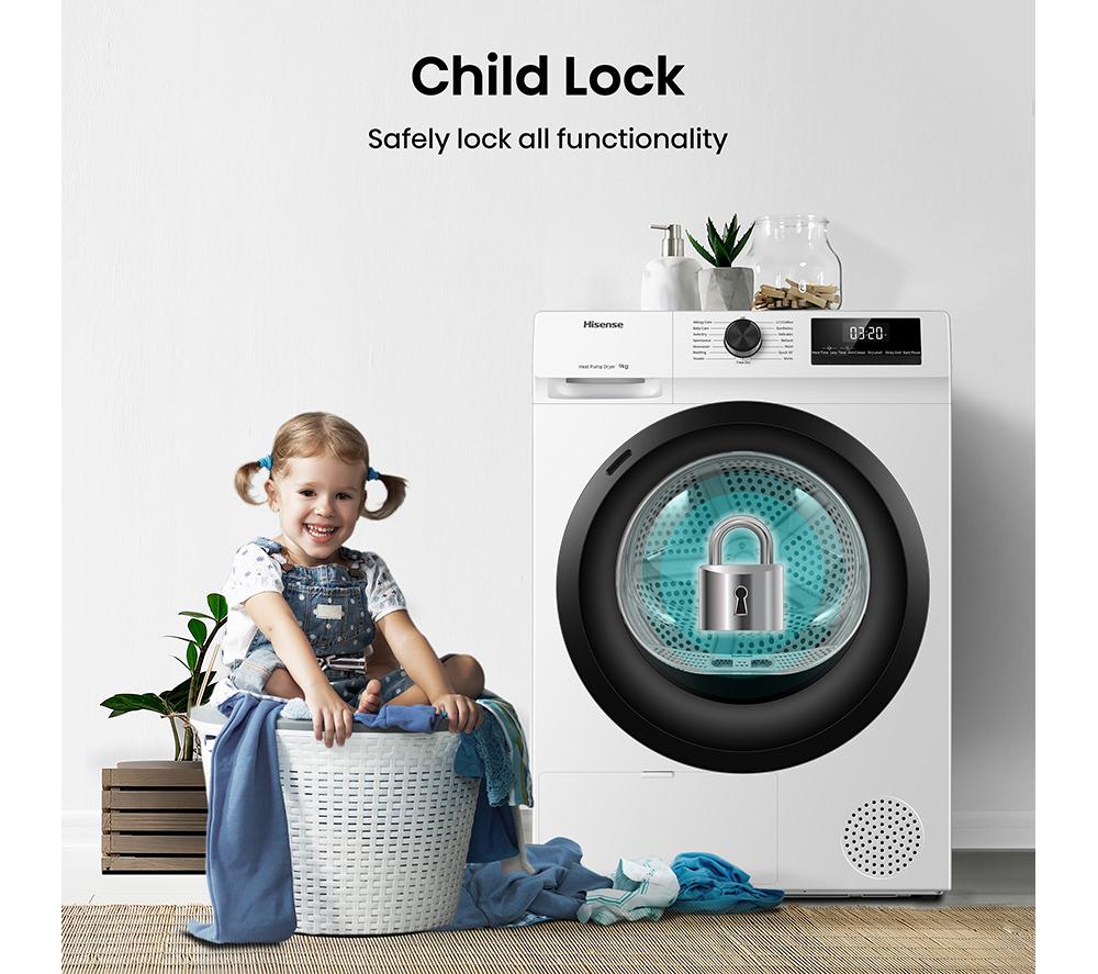 HISENSE 1Q Series DH1Q902BW2 9 kg Heat Pump Tumble Dryer - White image number 13 of 17