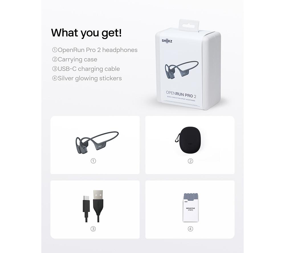 SHOKZ OpenRun Pro 2 Wireless Bluetooth Headphones - Black image number 10 of 10