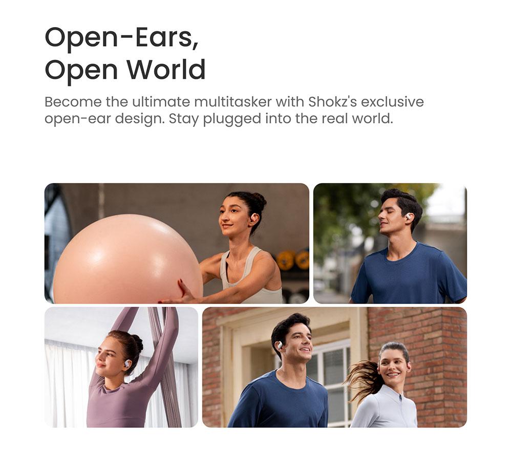 SHOKZ OpenFit Air Wireless Bluetooth Earbuds - Black image number 7 of 11