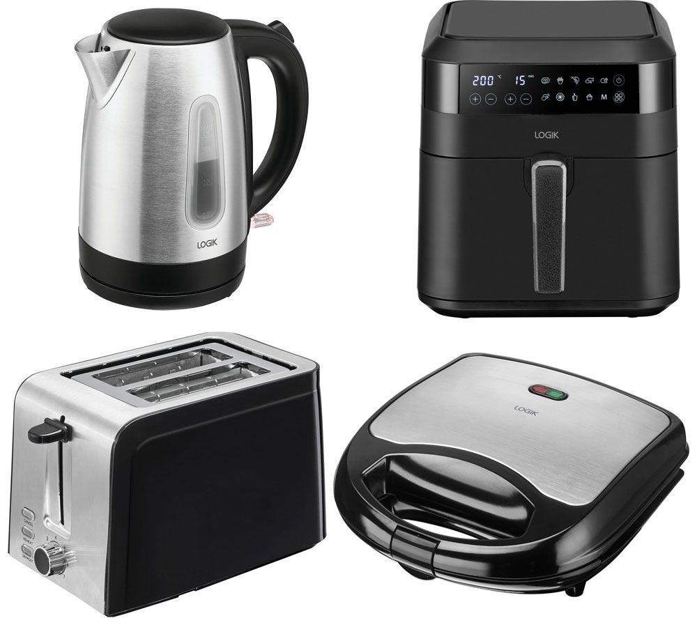 LOGIK Air Fryer, Sandwich Toaster, Jug Kettle & 2-Slice Toaster Bundle