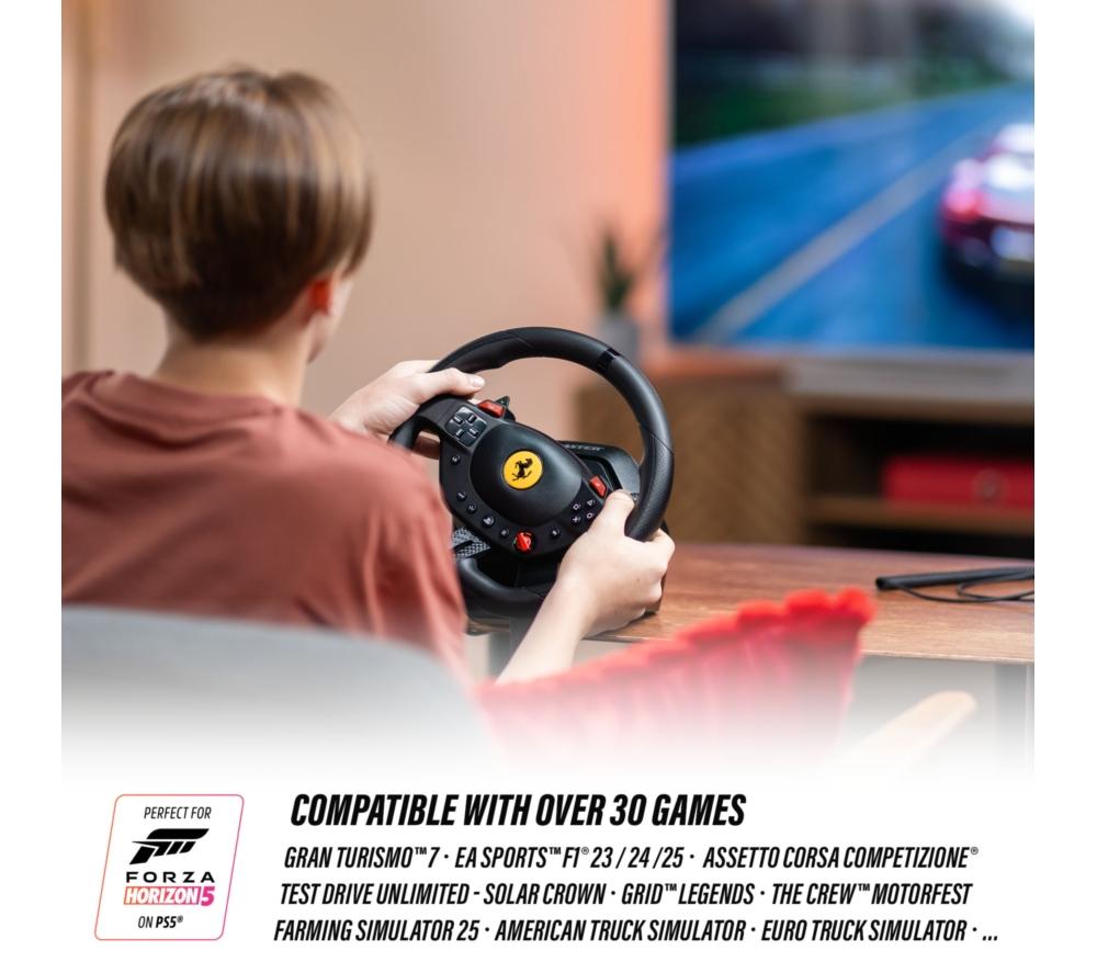 THRUSTMASTER T98-P Ferrari 296 GTB Racing Wheel & Pedals for PlayStation & PC image number 13 of 13