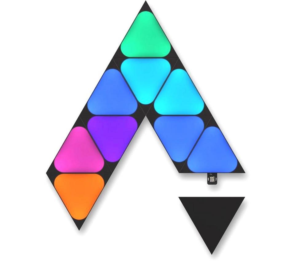 NANOLEAF Shapes Mini Triangle Smart Lights Expansion Pack - Ultra Black, Pack of 10
