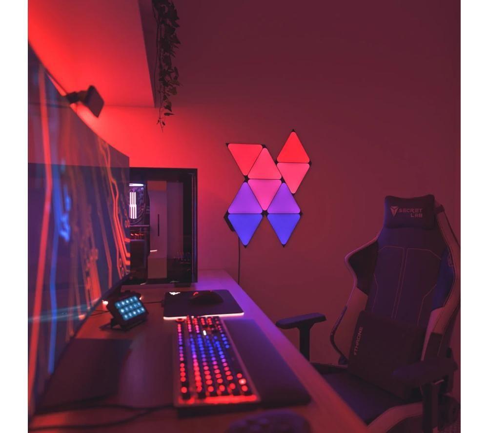 NANOLEAF Shapes Mini Triangle Smart Lights Expansion Pack - Ultra Black, Pack of 10 image number 3 of 5