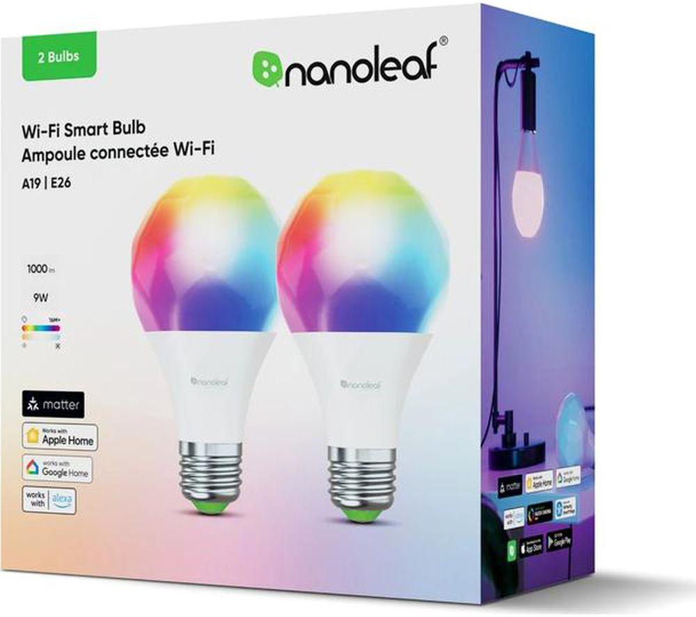 NANOLEAF Essentials Matter Smart Multicolour LED Light Bulb - E27, Pack of 2 image number 2 of 5