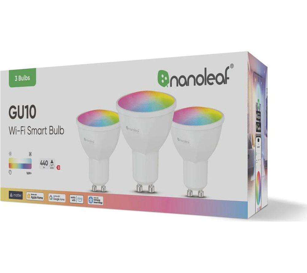 NANOLEAF Essentials Matter Smart Multicolour LED Spot Light Bulb - GU10, Pack of 3 image number 2 of 3
