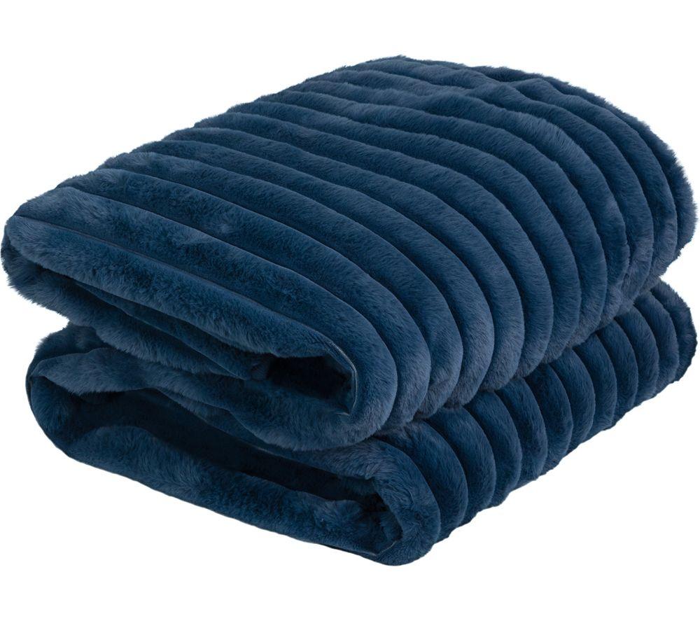 RUSSELL HOBBS Heated Throw Electric Blanket - Navy Blue, Single image number 2 of 6