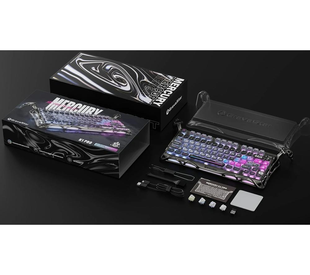 GRAVASTAR Mercury K1 Pro Wireless Mechanical Gaming Keyboard - Cyberpunk image number 8 of 9