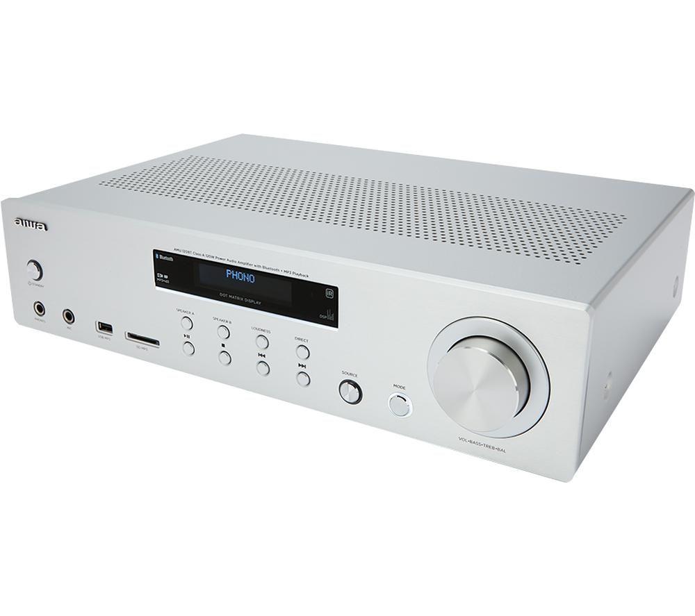 AIWA AMU-120BT Bluetooth Mini Hi-Fi System - Silver image number 2 of 9