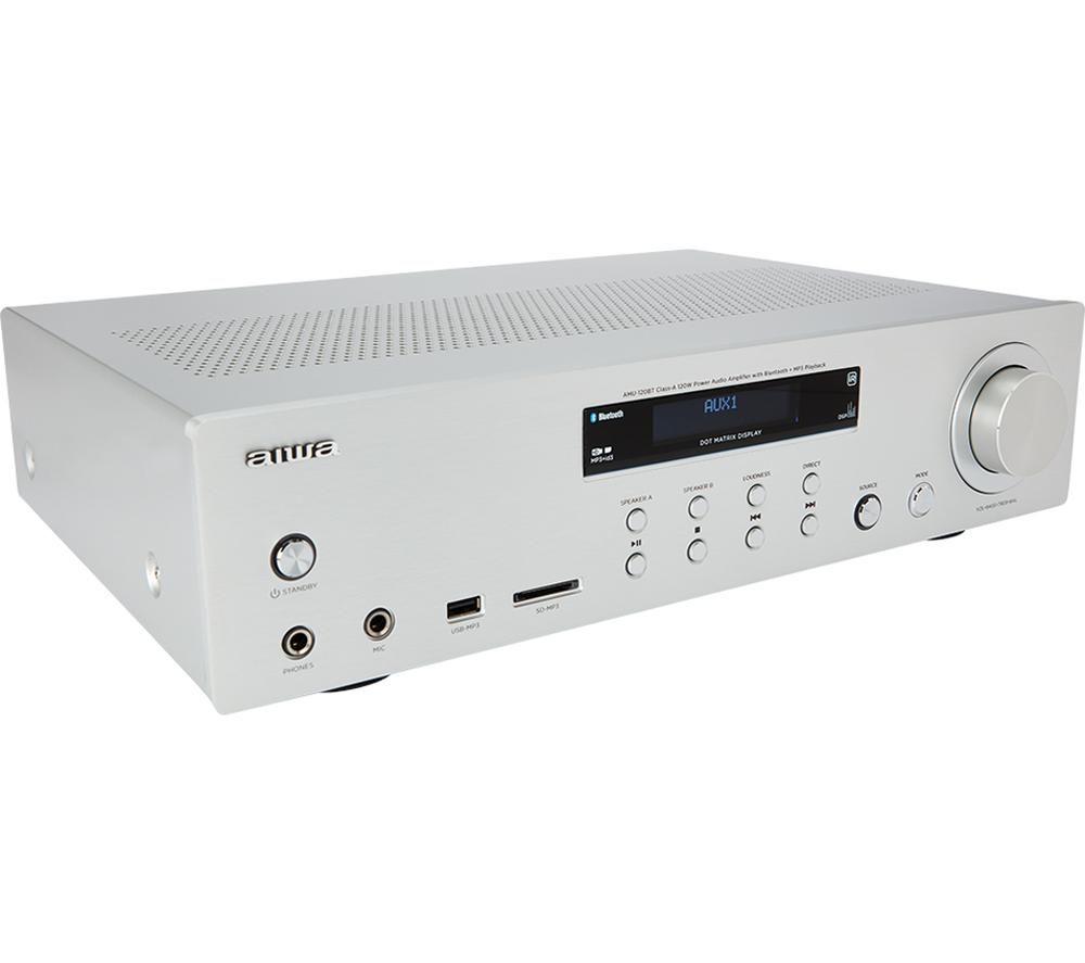 AIWA AMU-120BT Bluetooth Mini Hi-Fi System - Silver image number 5 of 9