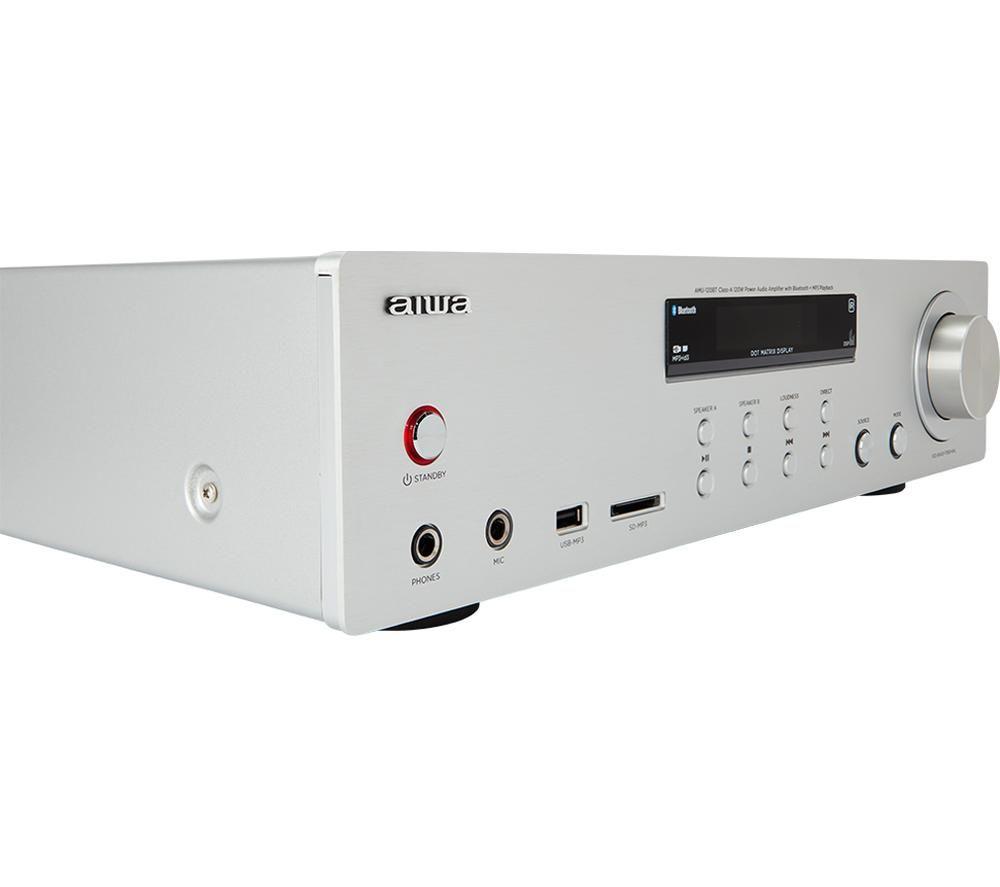 AIWA AMU-120BT Bluetooth Mini Hi-Fi System - Silver image number 6 of 9