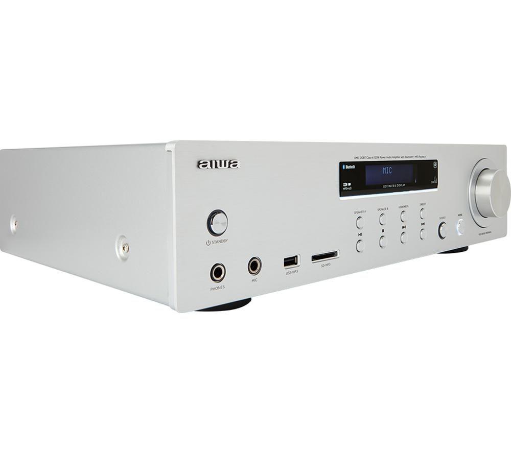 AIWA AMU-120BT Bluetooth Mini Hi-Fi System - Silver image number 7 of 9