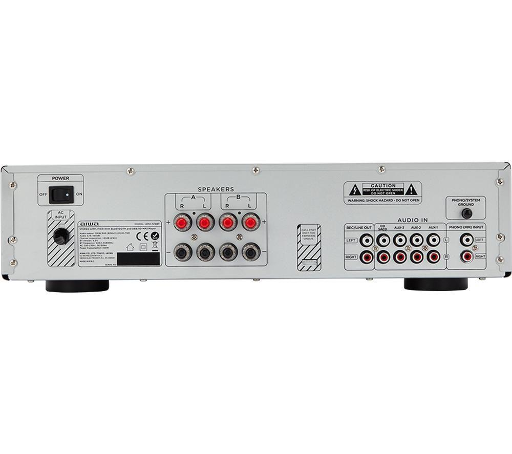 AIWA AMU-120BT Bluetooth Mini Hi-Fi System - Silver image number 8 of 9