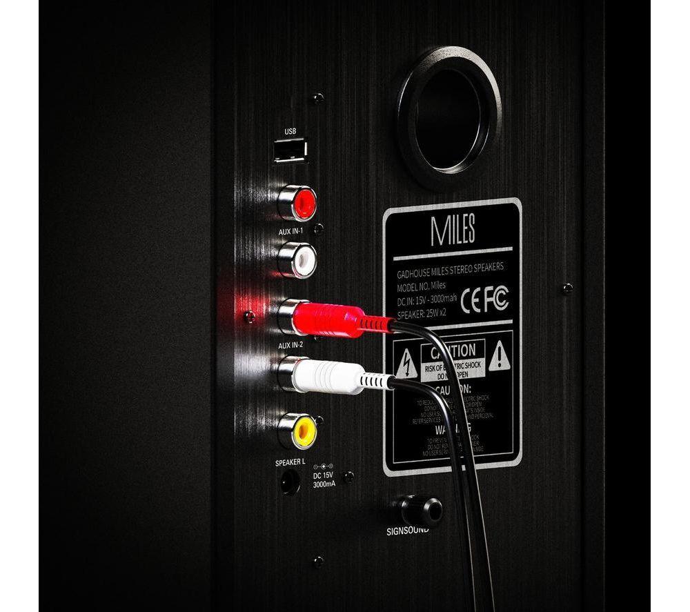 GADHOUSE Miles Bluetooth Bookshelf Speakers - Black Piano image number 3 of 11