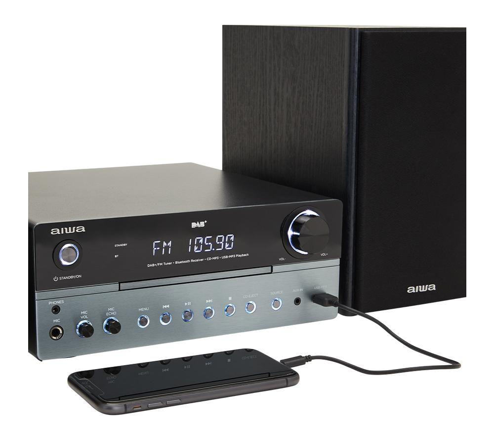 AIWA MSBTU-700DAB Bluetooth Mini Hi-Fi System - Black image number 3 of 13