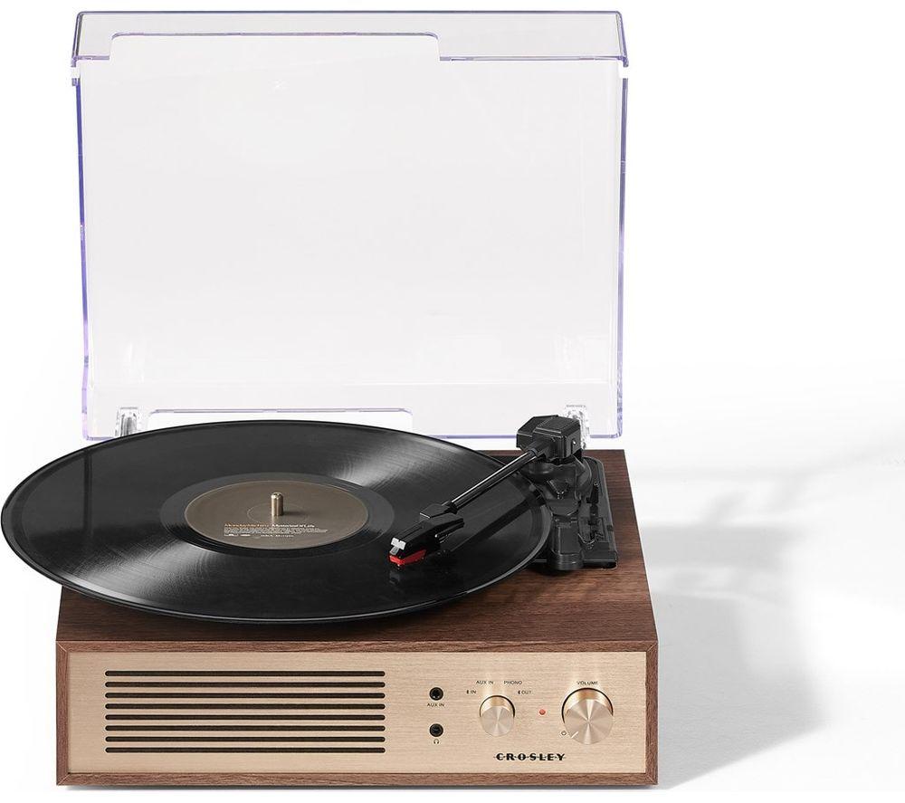 Crosley Miles Belt Drive Bluetooth Turntable - Walnut, Brown