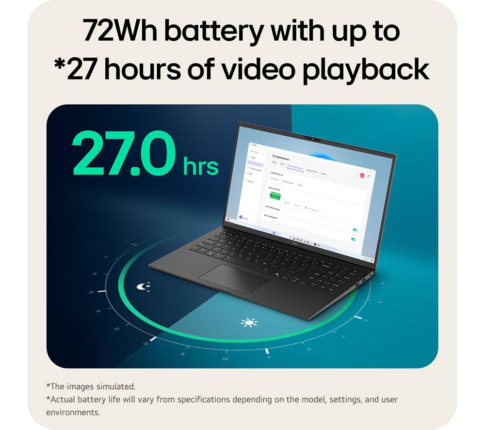 LG gram 15Z80T-G.AU78A1 15.6&rdquo; Laptop, Copilot+ PC - AMD Ryzen AI 7, 1 TB SSD, Black image number 4 of 12