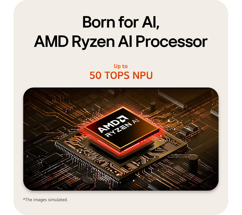 LG gram 15Z80T-G.AU78A1 15.6&rdquo; Laptop, Copilot+ PC - AMD Ryzen AI 7, 1 TB SSD, Black image number 6 of 12