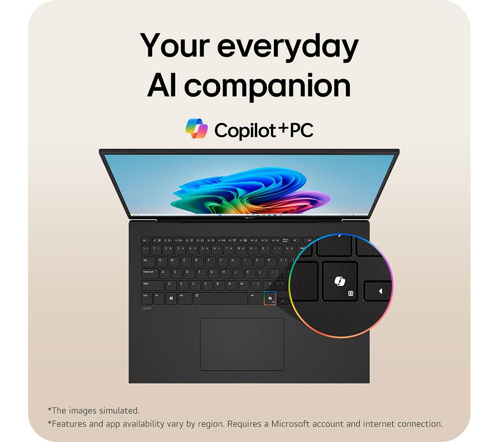 LG gram 15Z80T-G.AU78A1 15.6&rdquo; Laptop, Copilot+ PC - AMD Ryzen AI 7, 1 TB SSD, Black image number 8 of 12