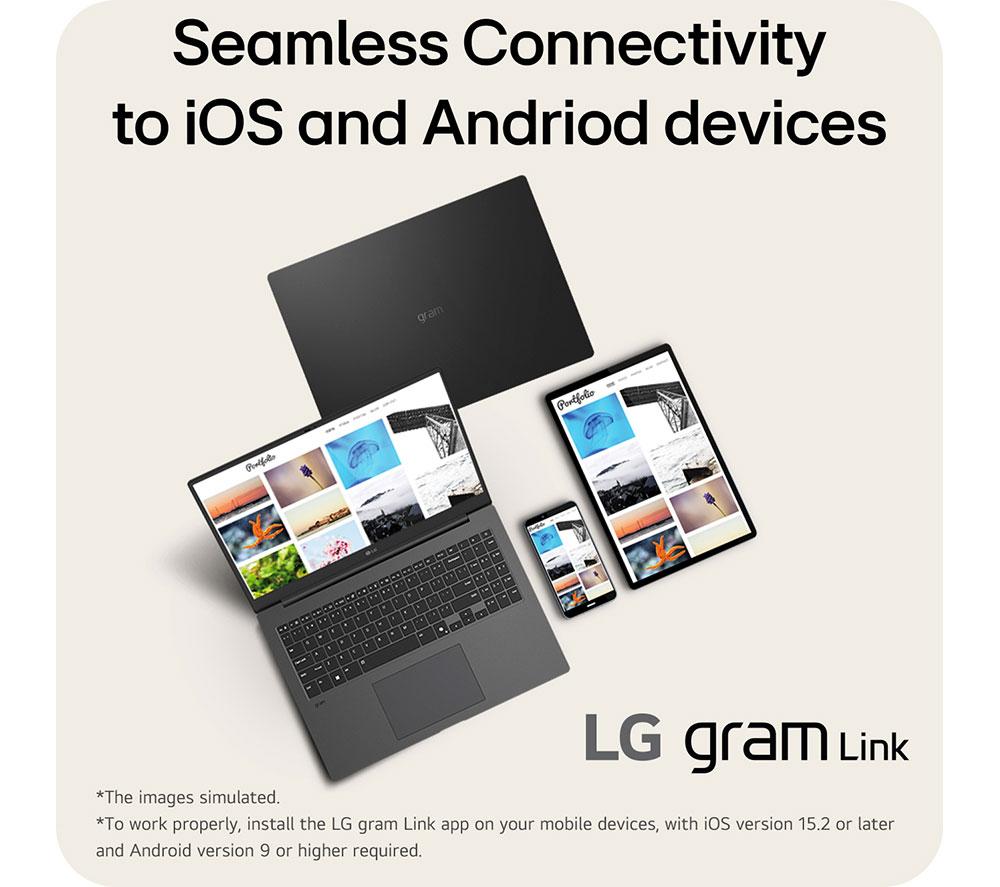 LG gram 15Z80T-G.AU78A1 15.6&rdquo; Laptop, Copilot+ PC - AMD Ryzen AI 7, 1 TB SSD, Black image number 9 of 12