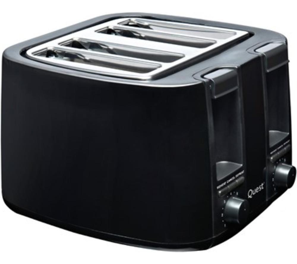 Quest 34609 4-Slice Toaster - Black, Black