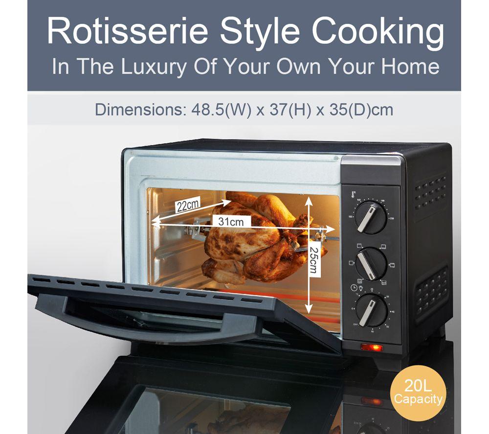 QUEST 35389 Rotisserie Electric Mini Oven - Black image number 4 of 9