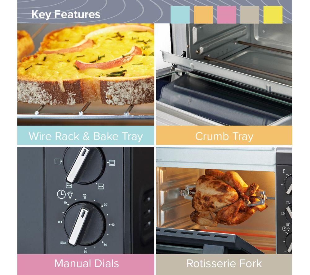 QUEST 35389 Rotisserie Electric Mini Oven - Black image number 5 of 9