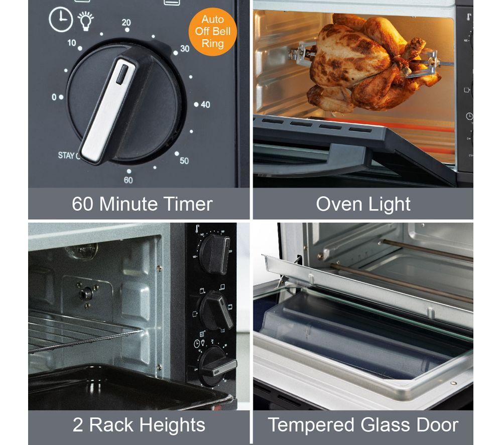 QUEST 35389 Rotisserie Electric Mini Oven - Black image number 6 of 9