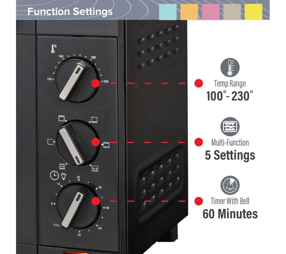 QUEST 35389 Rotisserie Electric Mini Oven - Black image number 7 of 9