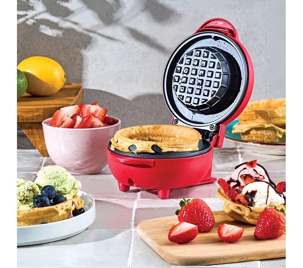 GLOBAL GIZMOS 37659 Waffle Maker - Red image number 2 of 3