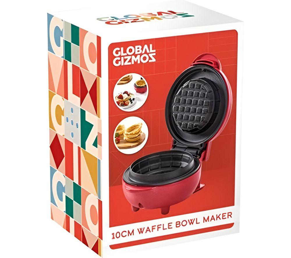 GLOBAL GIZMOS 37659 Waffle Maker - Red image number 3 of 3