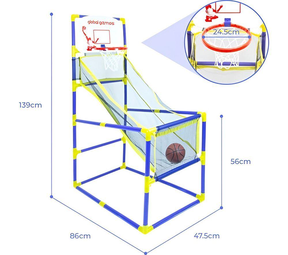 GLOBAL GIZMOS 55639 Arcade Basketball Stand - Blue & Yellow image number 4 of 5