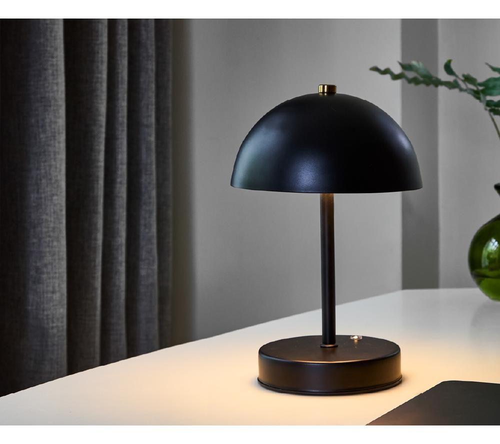 GLOBAL GIZMOS 48069 Rechargeable LED Mushroom Table Lamp - Black image number 4 of 5